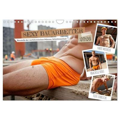 SEXY BAUARBEITER - Baustelle der verführerischen Männer, Schichtwechsel (Wandkalender 2026 DIN A4 quer), CALVENDO Monatskalender