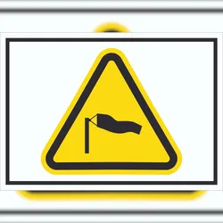 HB-Druck Schild Warnung starker Wind Symbol A0 (841x1189mm)