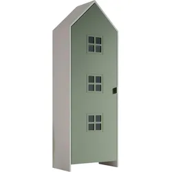 Kinderkleiderschrank Casami ca. 58x171x37 cm Weiß/Grün