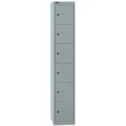 Bisley Garderobenschrank Office mit Schloss aus Stahlblech, 6 Fächer - Schließfächer einzeln abschließbar, Schließfachschrank - Tiefe: 30,5 cm -