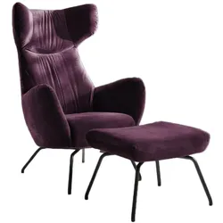 SESSEL MIT HOCKER LOTTE Violett Velvet