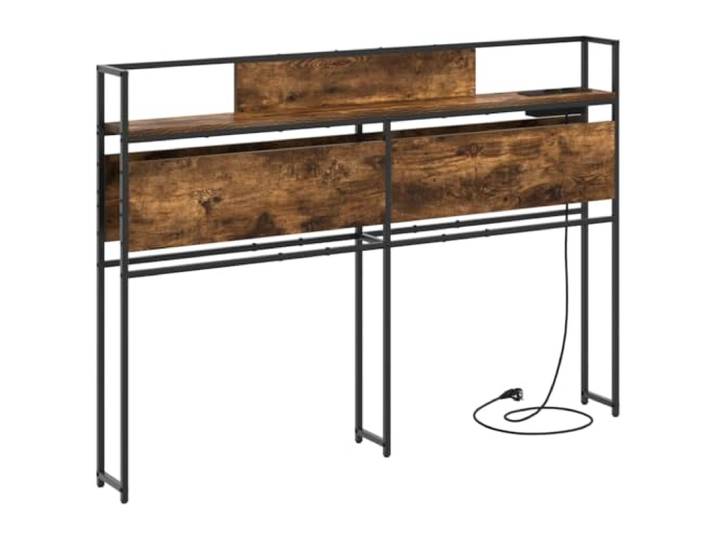 Makastle Stauraum-Kopfteil Räuchereiche 120x15x98 cm Holzwerkstoff & Stahl