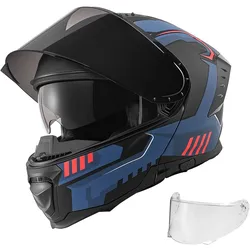 VEVOR Klapphelm mit Doppelvisier Größe L, Modularer Motorradhelm ECE 22.06 Zertifiziert, Straßenmotorradhelm für Erwachsene, Mopedhelm mit Bluetooth-Lautsprecherfach & Herausnehmbarem Innenfutter