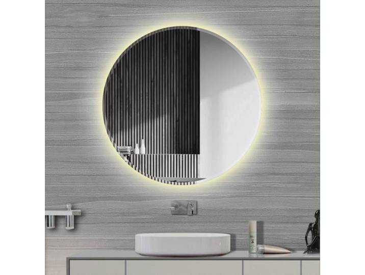 HSTURYZ Miroir mural rond LED pour salle de bain sans buée avec interrupteur tactile blanc chaude 60cm