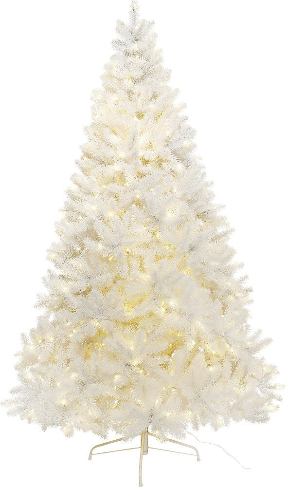 kaiserkraft Künstlicher LED-Tannenbaum, weiß, inklusive Ständer, Höhe 1800 mm, mit 350 LEDs