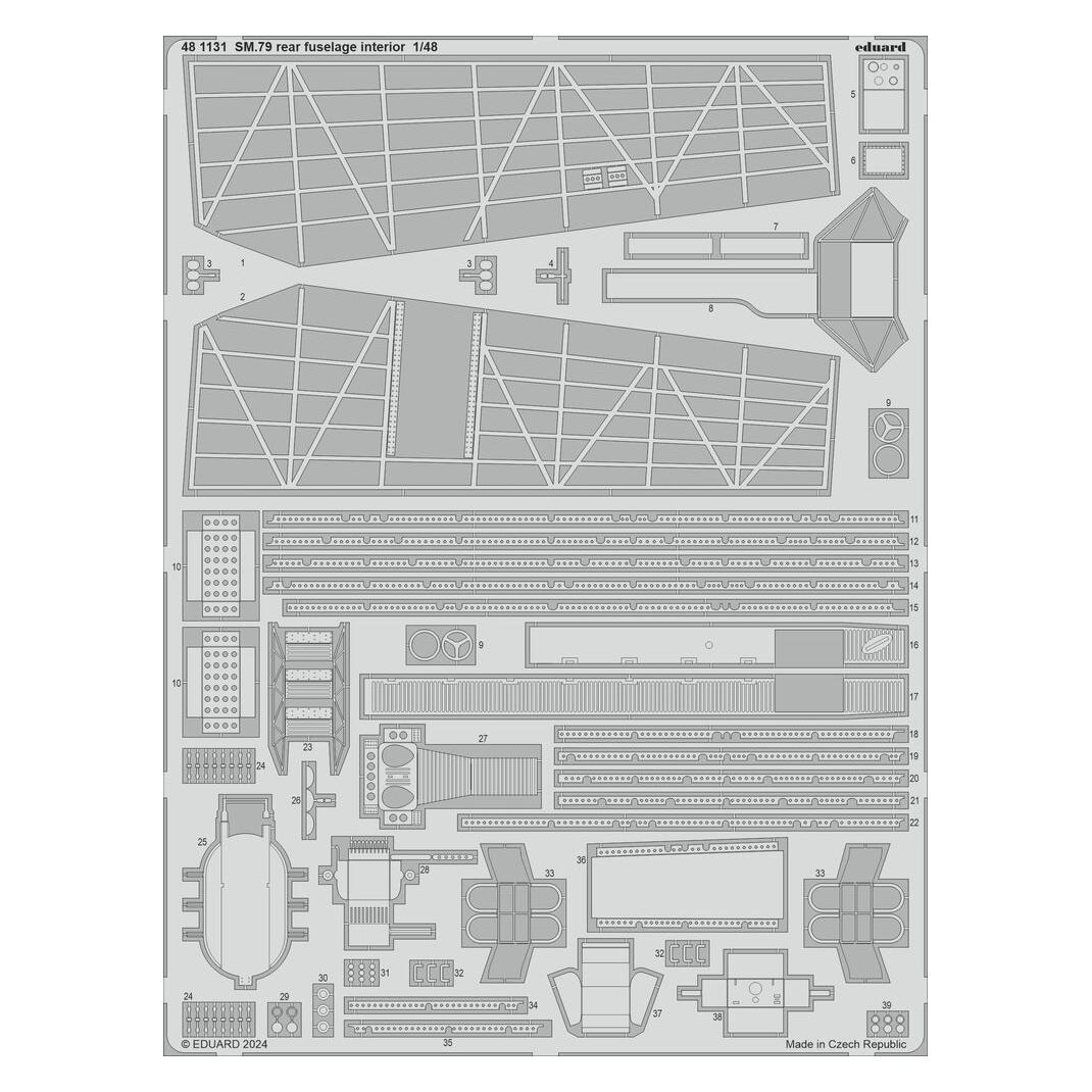 Eduard SM.79 rear fuselage interior 1/48 (481131)