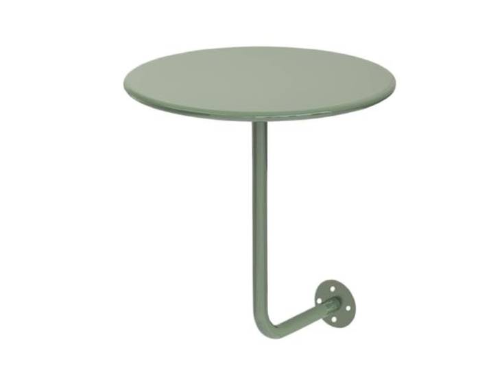 DHYUACN Eisen-Bistro-Esstisch, Runder Wandtisch For Milchtee-Kaffeehaus-Möbel, kleine Wohnung, Nachttisch(Morandi Green D40CM)