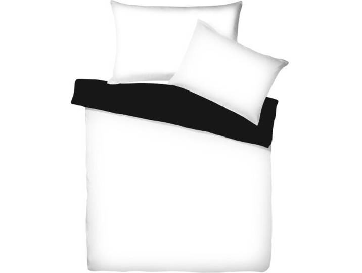 Living Home Duvetbezug Uni Doubleface weiss/schwarz Einfarbig Baumwolle 240 x 240 cm