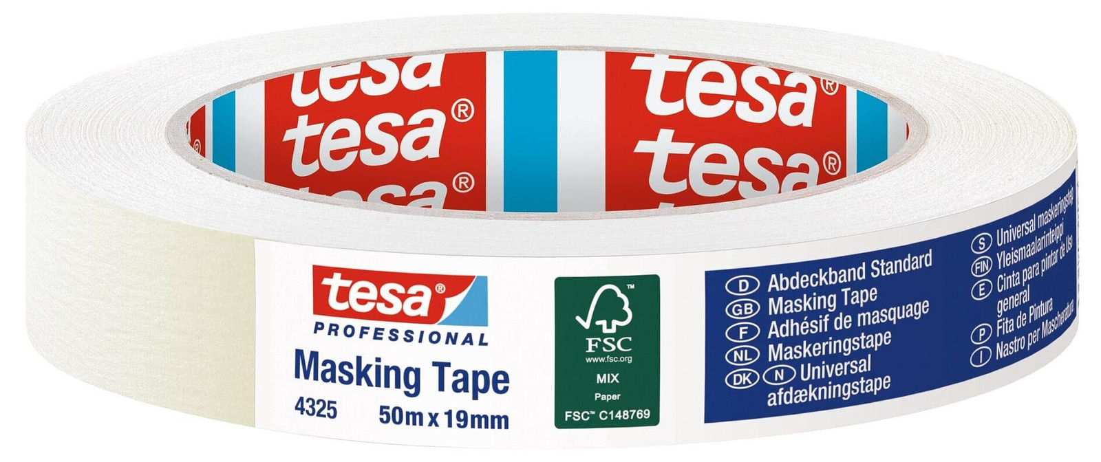 tesa 4325 Verfmaskeertape Wit voor Gladde Oppervlakken