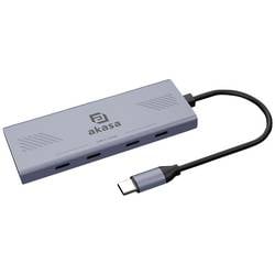 Akasa 4 Port USB-Hub mit USB-C® Stecker Aluminium (eloxiert) AK-CBCA32-18BK 10Gbps USB Type-C 4 Port Hub
