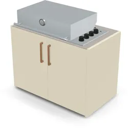 Brabura Box-Q 4-Brenner Edelstahl - Pietra Di Luna / Perle Blanche / Holzgriff