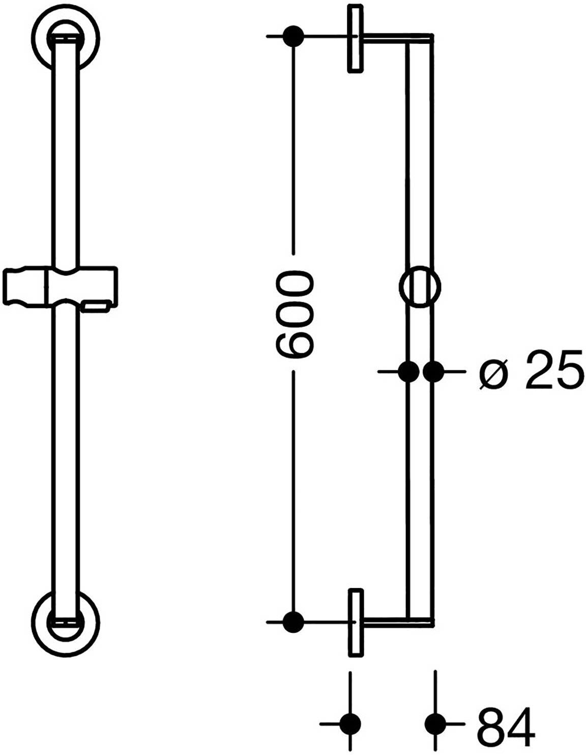 HEWI System 900 Brausehalterstange 60 cm