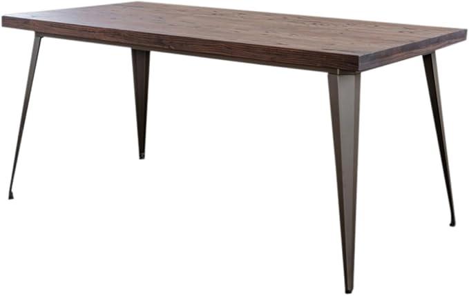 Silecomplaza Esstisch KELIO 120x80cm - Holztisch Massivholz im Industrial Style, Robust & Vielseitig - Esszimmertisch Holz mit Metallgestell