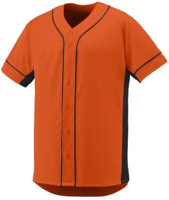 Augusta Sportswear 1661 Athletic Youth Slugger Jersey T-Shirt in Orange/Black size Small   Polyester