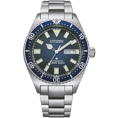 Automatikuhr CITIZEN "Promaster Mechanical Diver", silber (silberfarben, dunkelblau, dunkelblau), Armbanduhren, Damen, silberfarben, Automatikuhr, Armbanduhr, Herrenuhr, Damenuhr, Taucheruhr, bis 20 bar wasserdicht