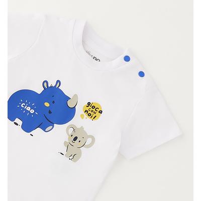 T-Shirt IDO "BABY BOY SUMMER T-SHIRT", Jungen, Gr. 92, optical weiß, 100% Baumwolle, Shirts T-Shirt