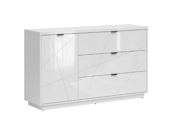 Enfilade 156 x 93 x 42cm Blanc/Blanc brillant