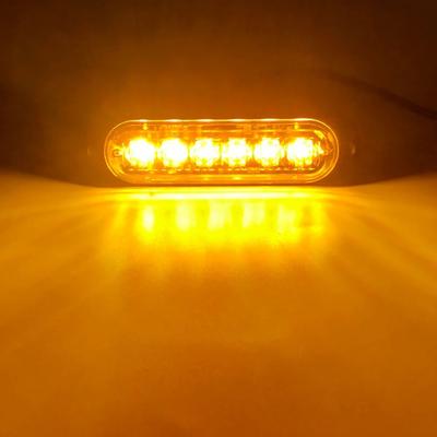 Inspired Living 6 LED Grille LED Strobe Light (12V 24V) Compact Emergency Warning Lamp For Cars & Trucks yellow