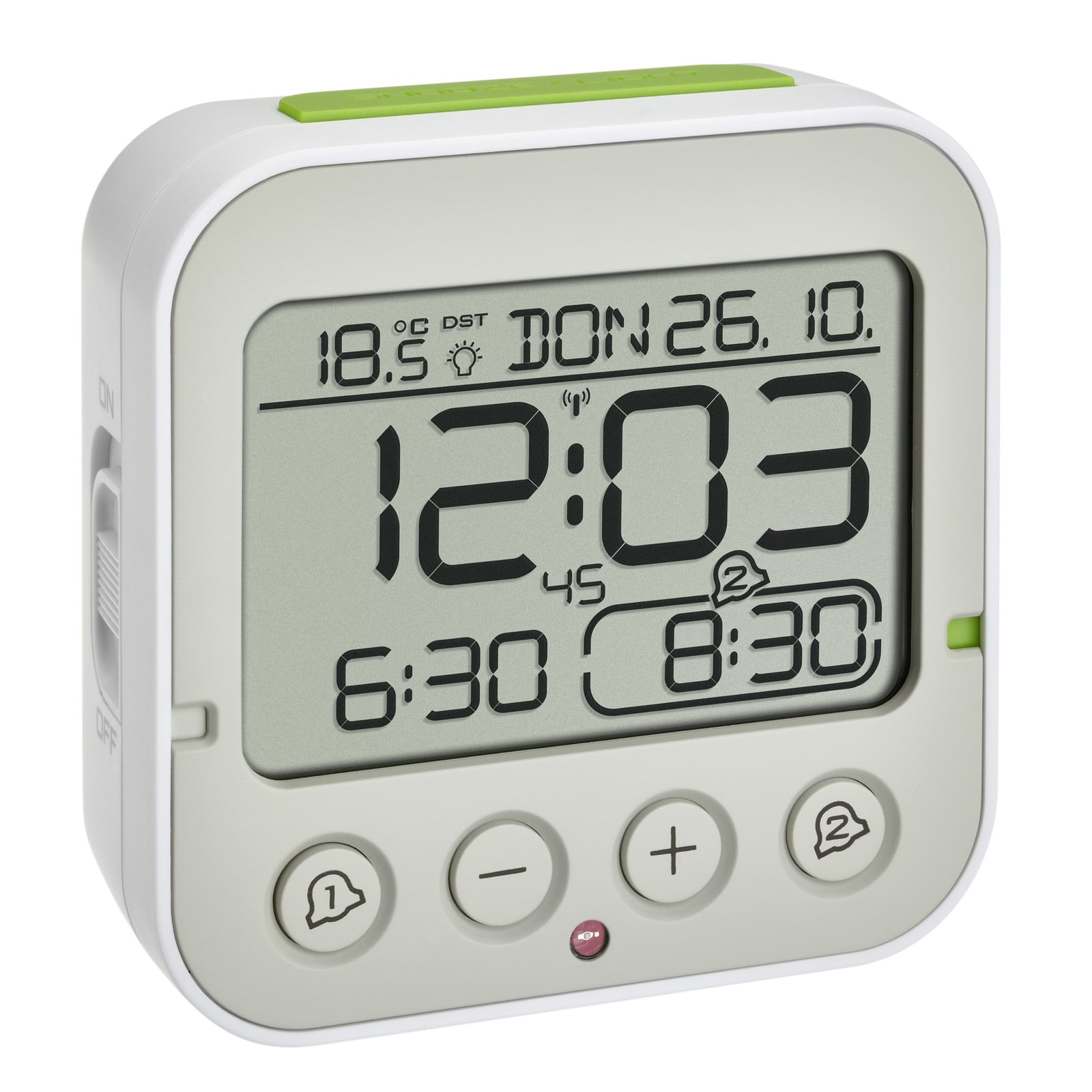 TFA Dostmann Digitale wekker met radiofunctie en temperatuurweergave BINGO 2.0 - Wit - 60.2550.02