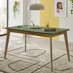 Tisch Esszimmer Skandi in Graugrün Eichefarben