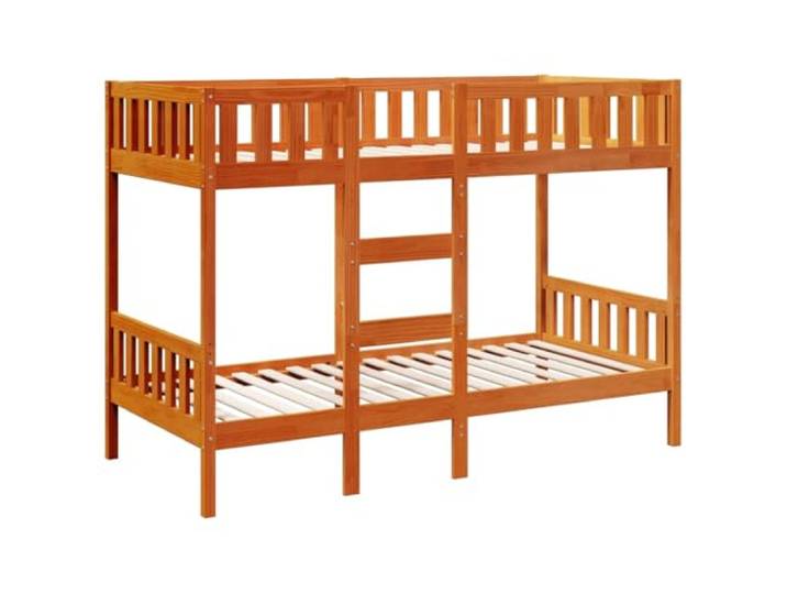 vidaXL Etagenbett Wachsbraun 90x190 cm Massivholz Kiefer