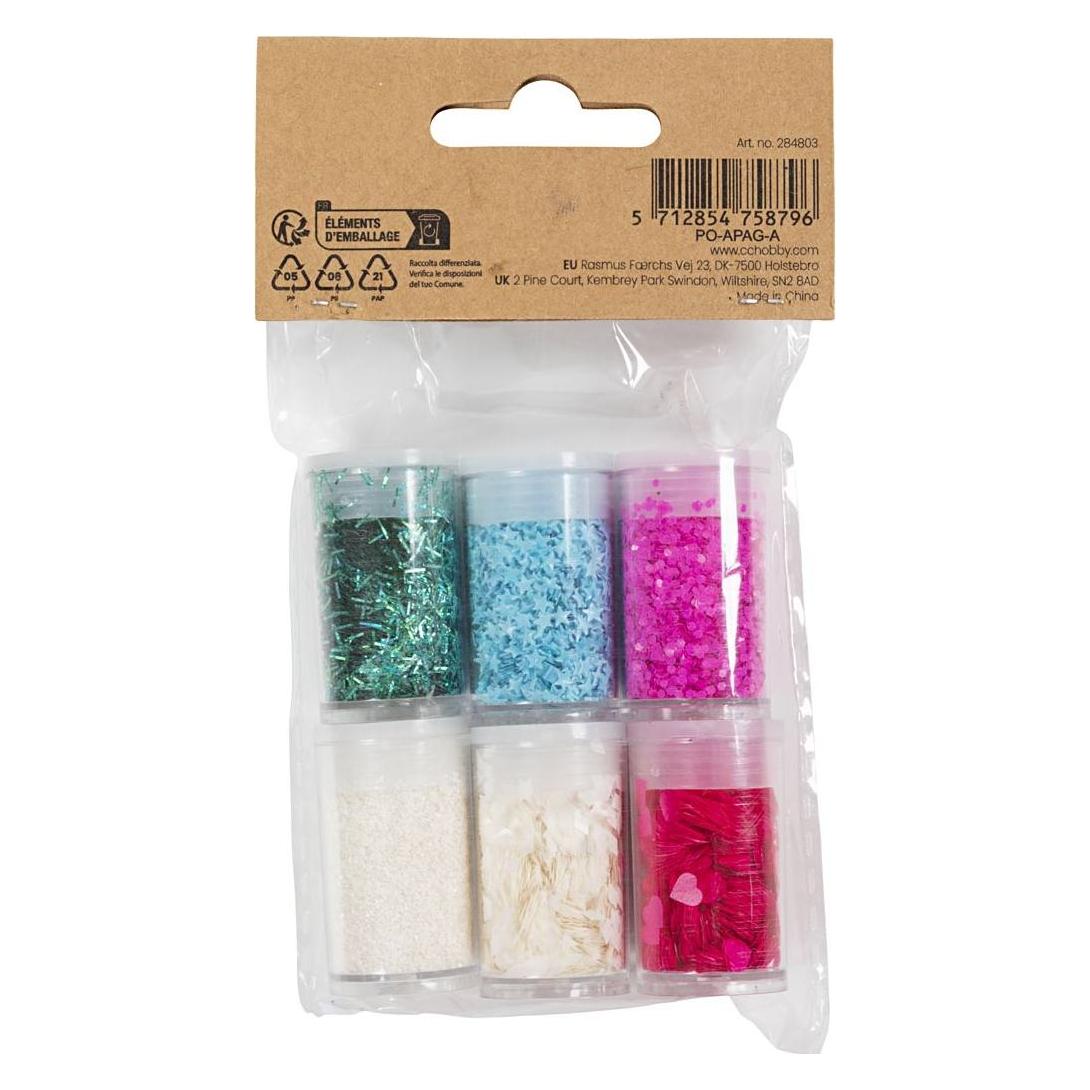 Creativ Company Glitzerset Mehrfarbig, 6 x 5 g (284803)