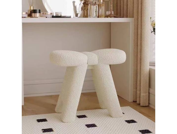 Tabouret de maquillage avec nœud, tabouret de maquillage moderne, chaise de coiffeuse, chambre blanche, maison moderne et simple, 1 pièce