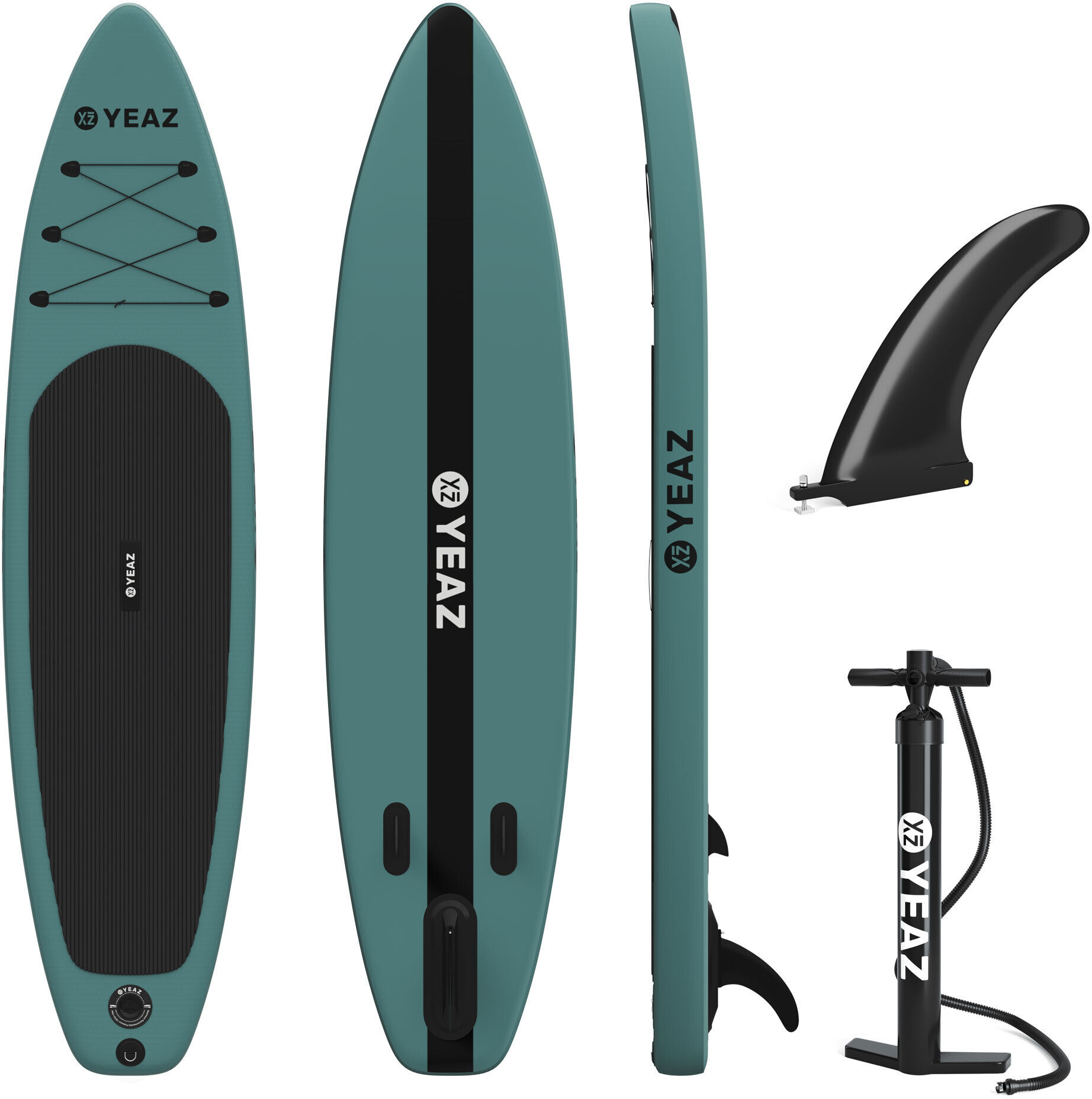 Inflatable SUP-Board YEAZ "SUP Board COSTIERA - EXOTRACE -", grün, Wassersportboards, Inflatable SUP-Board