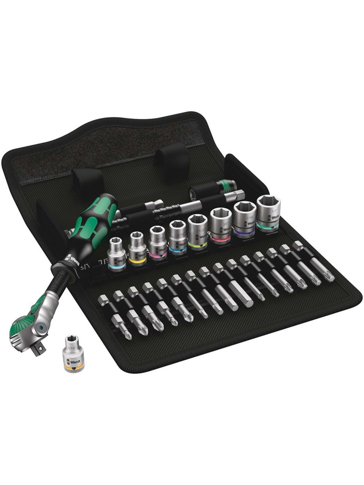 Wera 8100 SA 9 Zyklop Speed-Knarrensatz, 1/4"-Antrieb, zöllig, 28-teilig