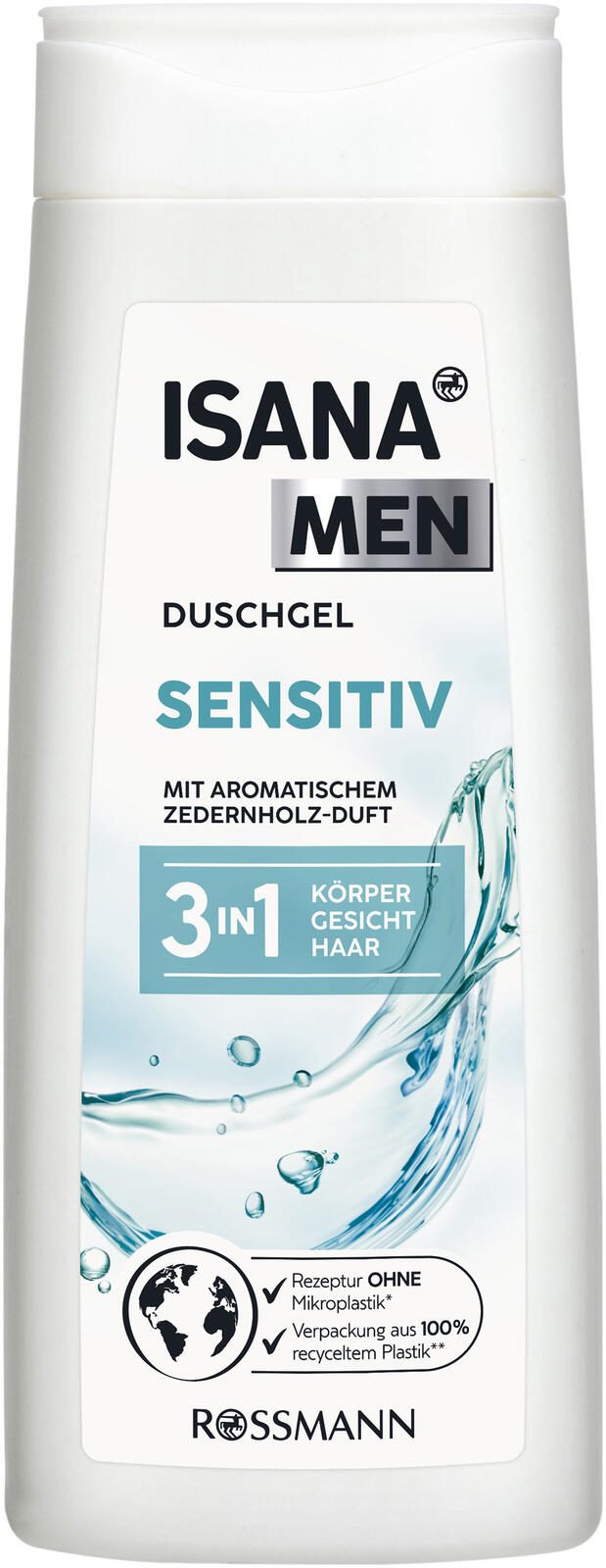 ISANA MEN 3 in 1 Sensitiv Duschgel 300 ml 4305615407609
