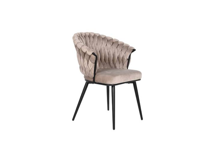 Chaise en polyester et acier beige 60x66x84 cm