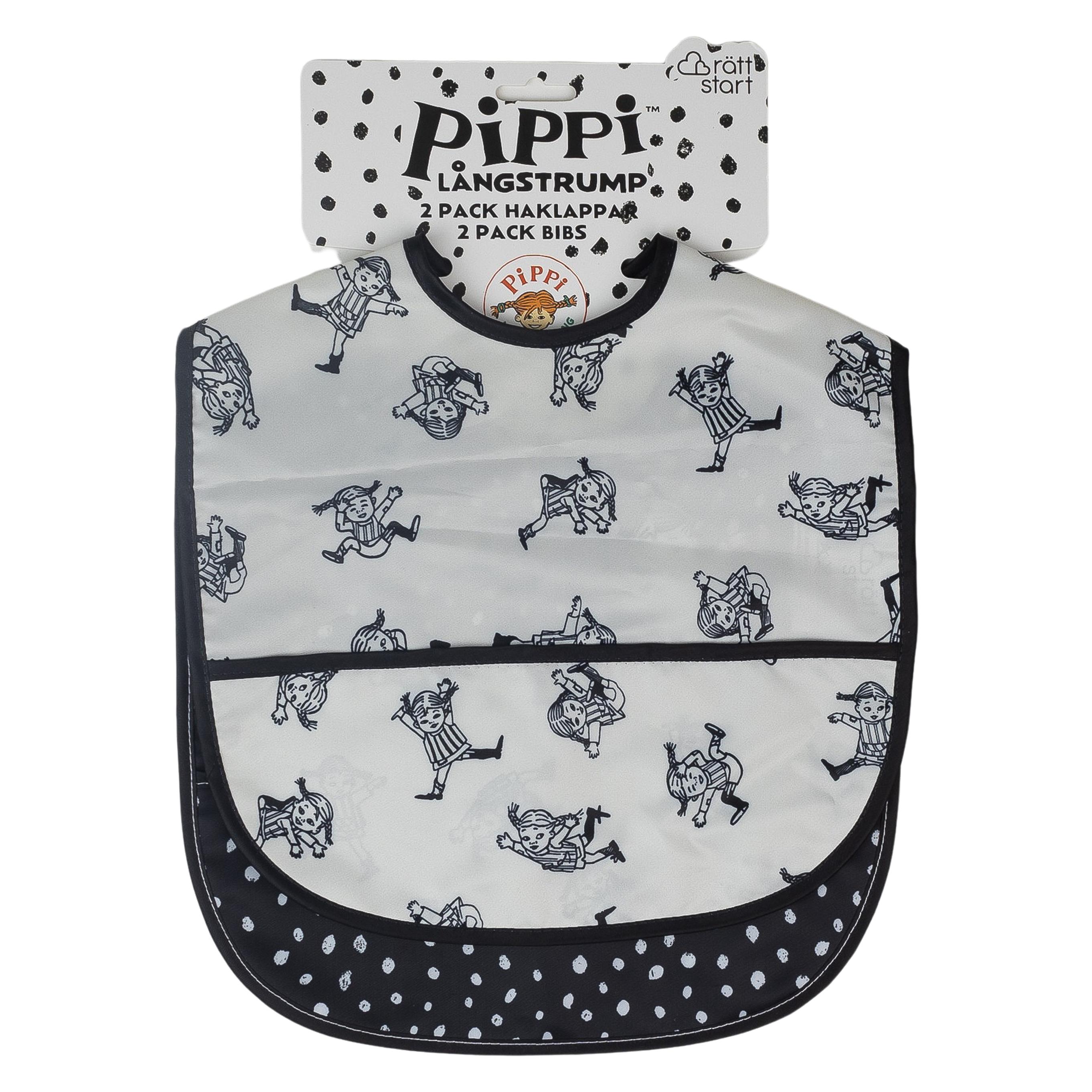 Rätt Start Peppi Longstocking Bib, 2 pcs, black (45415849)