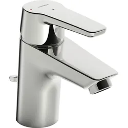 HANSA HANSAPOLO Eco Waschtisch-Einhebelmischer, Energiesparvariante, mit Ablaufgarnitur, Ausladung 103mm, 5140229300676