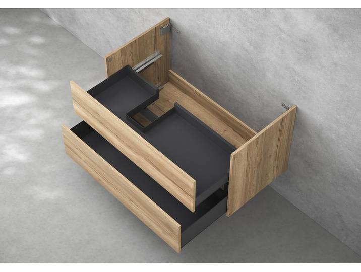 Unterschrank Intarbad Pure als Zubehör für Waschtisch Catalano Alvea 80cm mit Ablage rechts