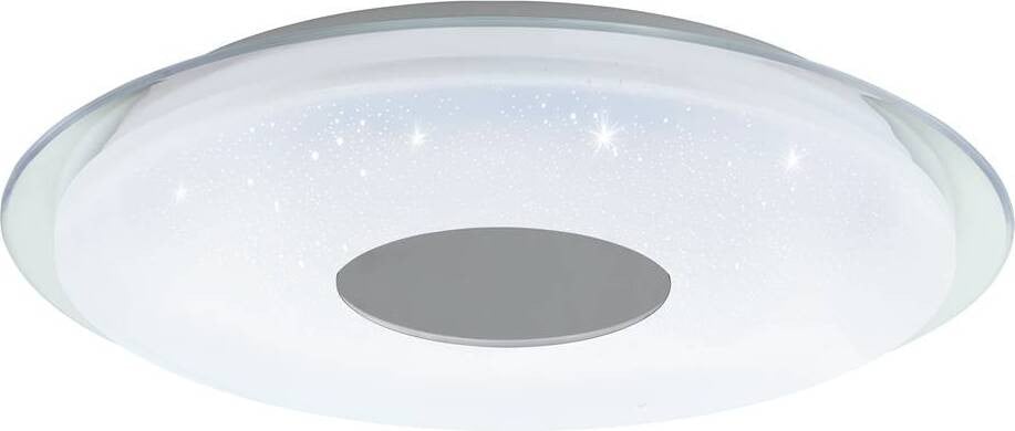 Eglo Lanciano-C LED plafondlamp, Chroom en Transparant, 5000 lm, IP20