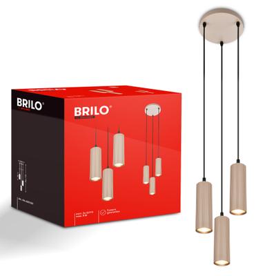 BRILONER LEUCHTEN LED Pendelleuchte "IDA", beige, Leuchten, Ø21,5 cm, Esszimmer, Esstisch, Wohnzimmer, LED Pendelleuchte