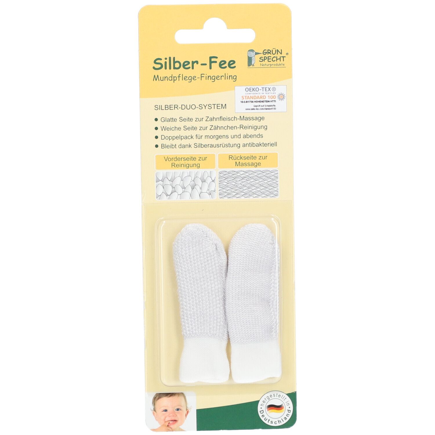 Mundpflege Fingerling Silber-Fee weiß 2 St