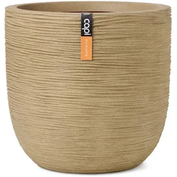 Capi, Blumentopf, Übertopf Rib NL Kugel Beige mit Isolierschicht Ø 35 cm - Kunststoff