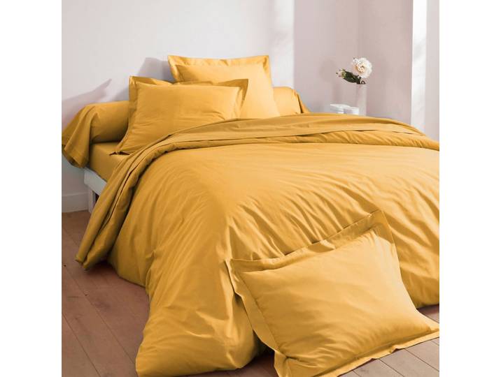Housse de couette en coton jaune maïs 260x240cm