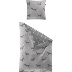 Irisette, Bettwäsche, Edel-Feinbiber Bettwäsche Meran 8912 grau (Bettwäsche Set, 155 x 220 cm, 80 x 80 cm)