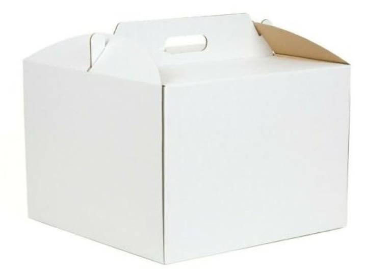 WePack Tortenkarton 300x300x250 mm für transportieren und aufbewahren von Backwaren, quadratisch Weiß Tortenbox (100 Stück)