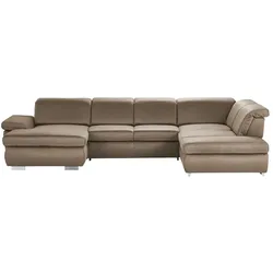 Lounge Collection Wohnlandschaft mit verschiedenen Funktionen Amanda , braun , Maße (cm): B: 379 H: 102 T: 260.0