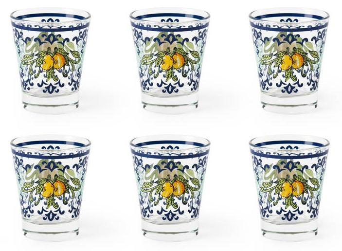 Excelsa set van 6 espressotassen Amalfi glas, 9 cl, kleurrijk
