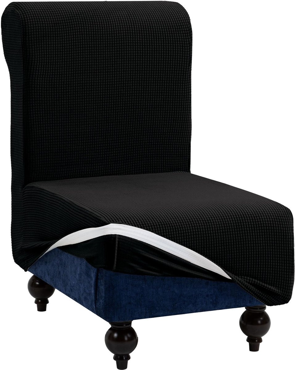 Elastische en comfortabele 1-zits bankhoes zonder armleuning voor jouw fauteuil