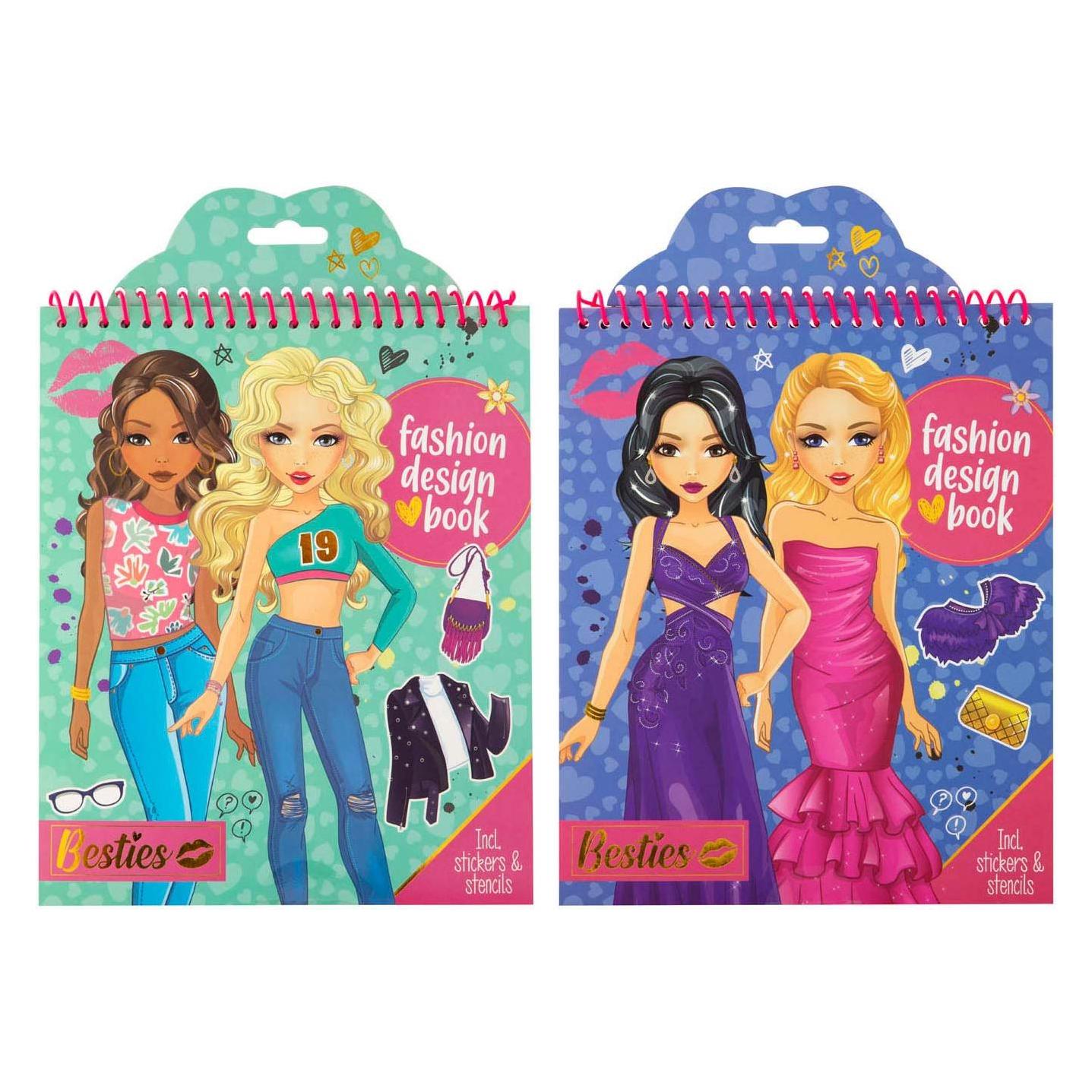 Besties Fashion Design Malbuch mit Aufklebern, 20 Blatt (20 Sticker) (140007)