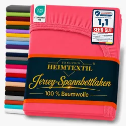 EXKLUSIV HEIMTEXTIL Jersey Spannbettlaken Premium 200 x 220 cm Pink