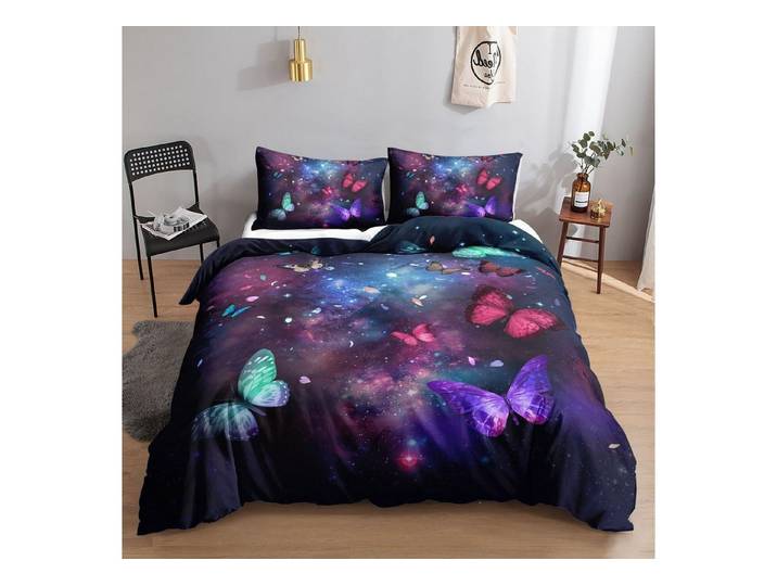 LuxusKollektion Kinderbettwäsche Bettwäsche Milchstraße Schmetterling 155x220