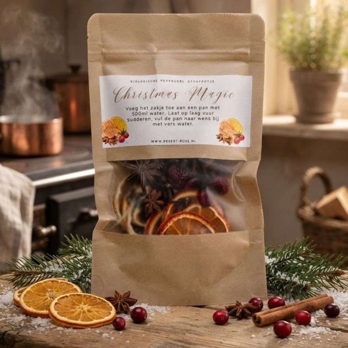 Potpourri Stoofpotje Christmas Magic 100% natuurlijk - Kerstgeur huisparfum - 50g