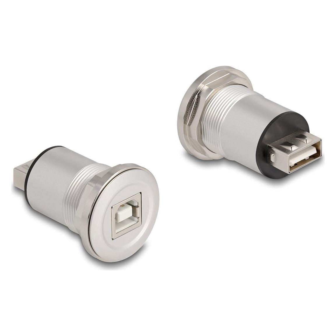 Delock USB 2.0 Typ-A zu Typ-B Einbaubuchse Aluminium (88194)