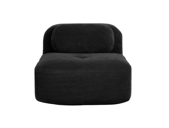 Canapé fauteuil modulable sans accoudoirs en velours côtelé noir